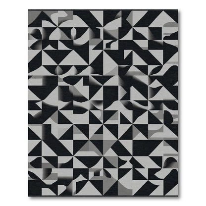 Monochromatic Abstract Geometric Fragment Rug