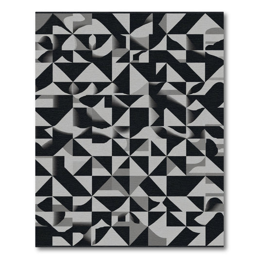 Monochromatic Abstract Geometric Fragment Rug