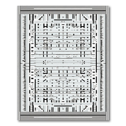 Monochrome Abstract Geometric Reversible Rug