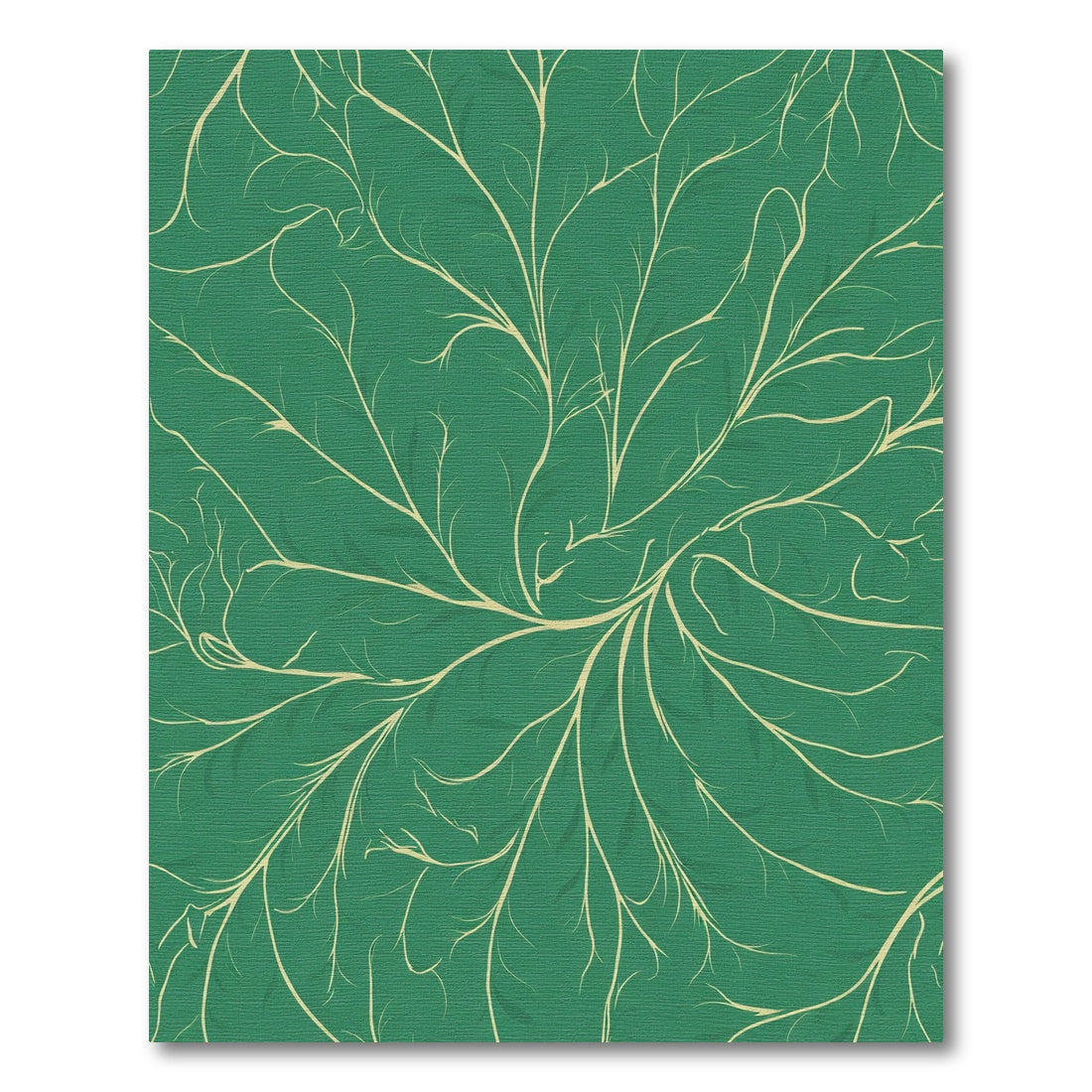 Green Vine Branch Abstract Rug