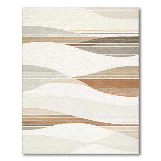 Wave Beige Neutral Abstract Wave Area Rug