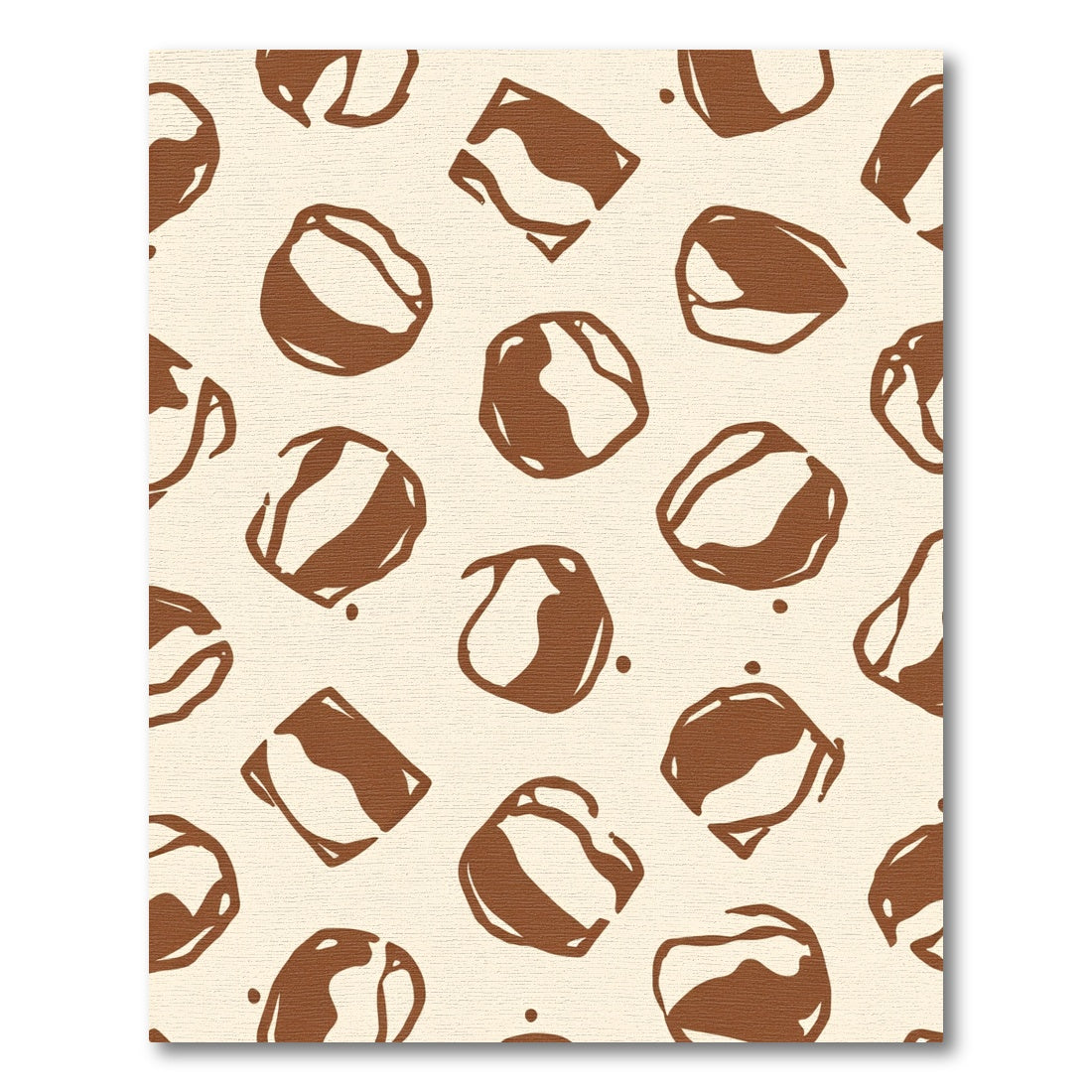 Brown Beige Abstract Organic Shapes Rug