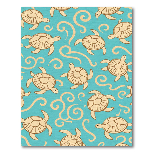 Ocean Life Turtle Swirl Teal Rug