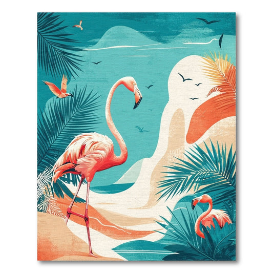Flamingo Teal Coastal Area Rug