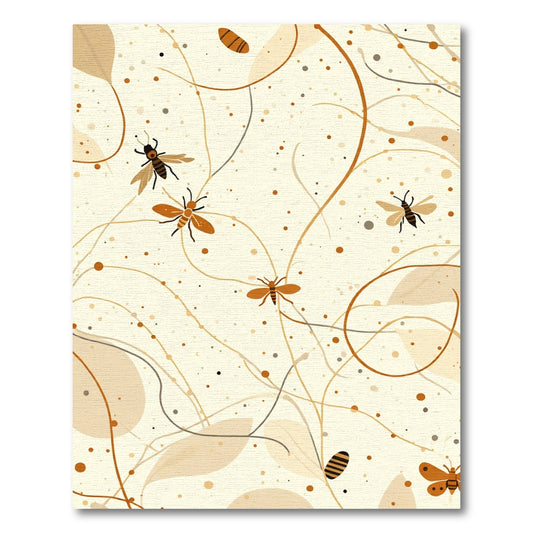 Neutral Insect Swirl Botanical Rug