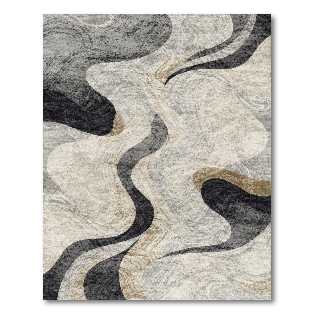 Abstract Swirl Grey Area Rug