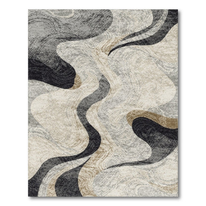 Abstract Swirl Grey Area Rug