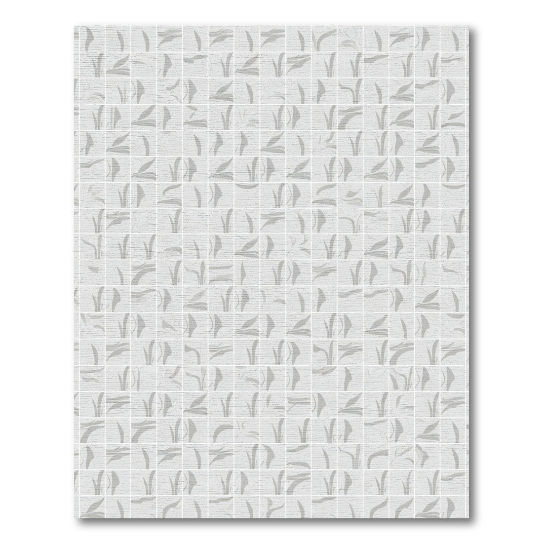 Pale Gray Abstract Grass Swirls Rug