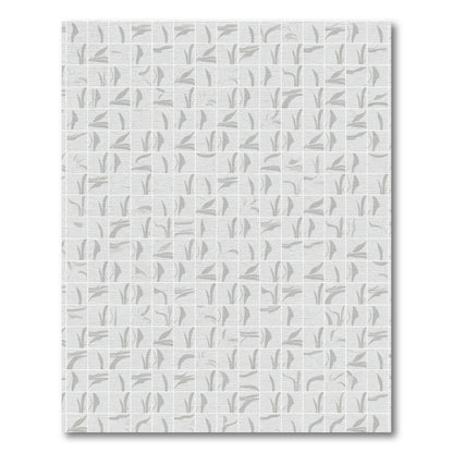 Pale Gray Abstract Grass Swirls Rug