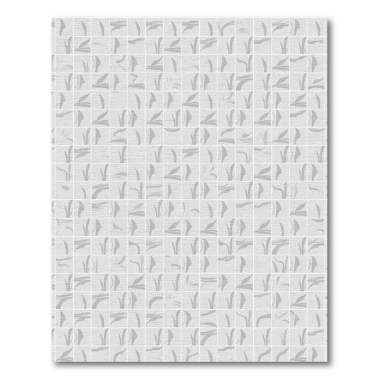 Pale Gray Abstract Grass Swirls Rug