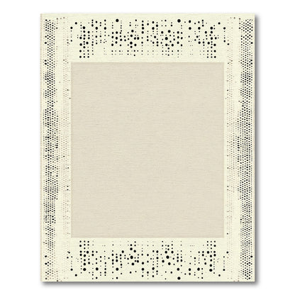 Minimalist Speckled Border Cream Square Rug