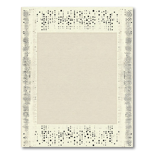 Minimalist Speckled Border Cream Square Rug