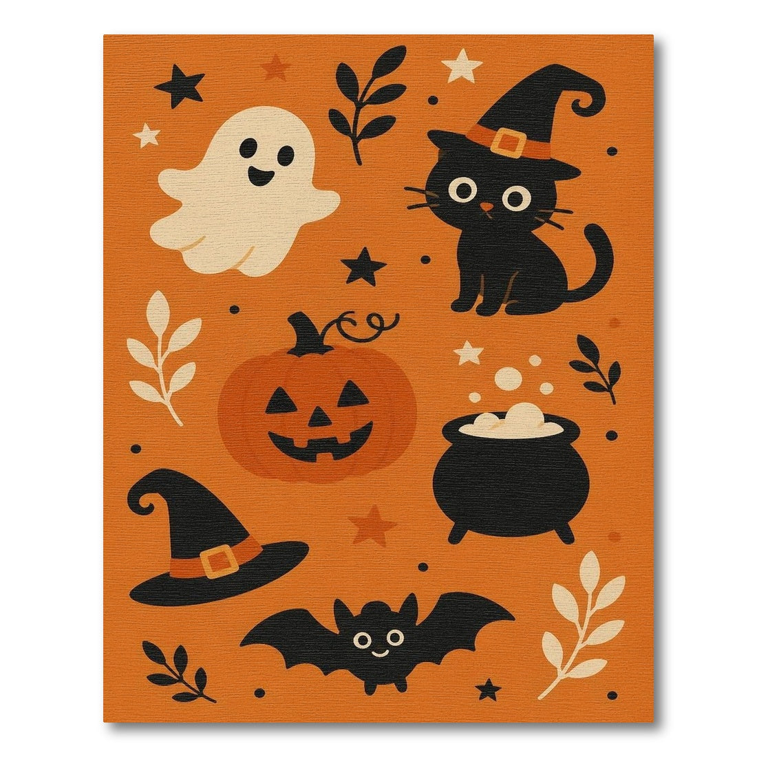 Halloween Kids Cartoon Orange Area Rug