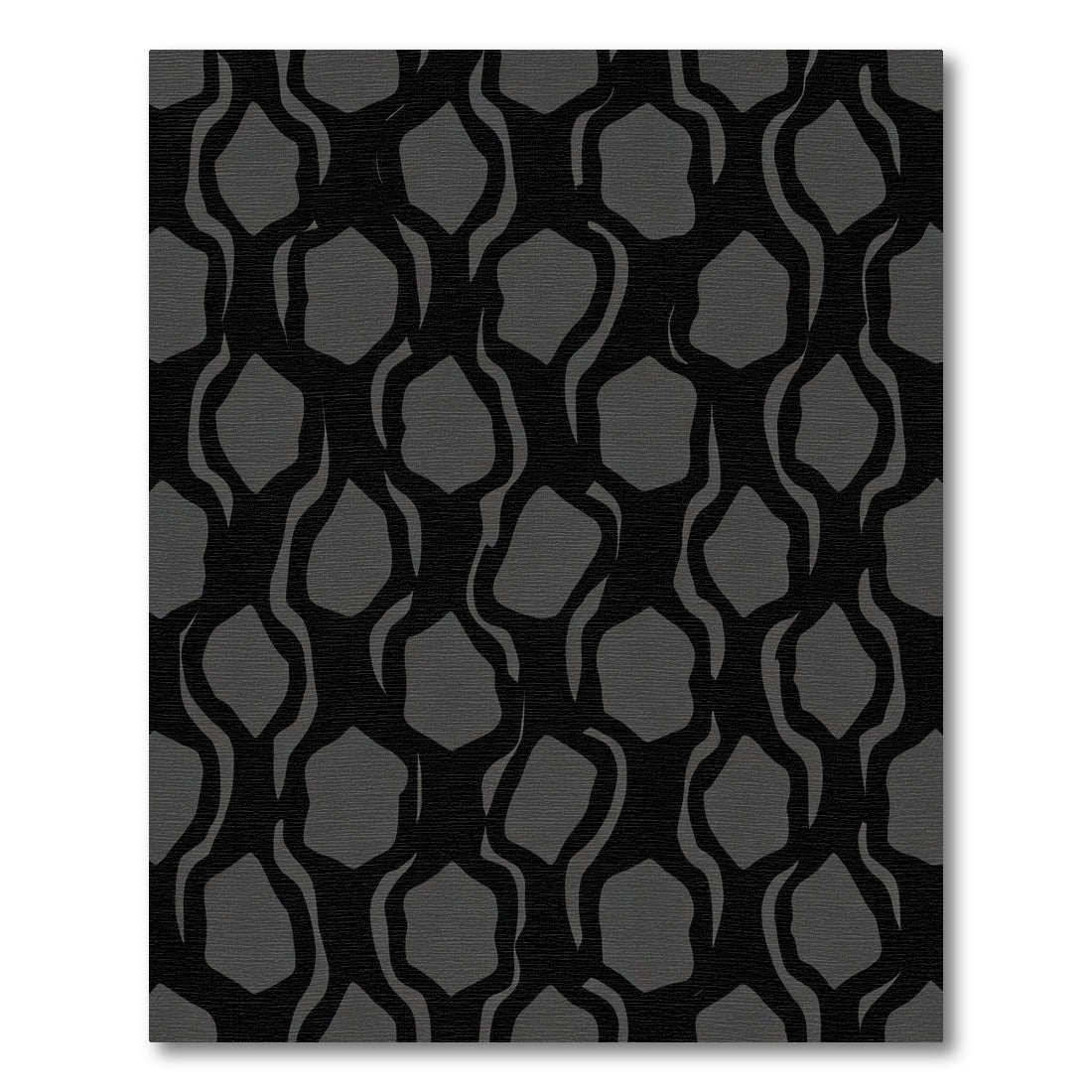 Dark Gray Organic Interlocking Forms Rug