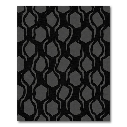 Dark Gray Organic Interlocking Forms Rug