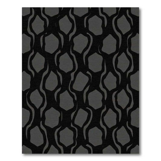 Dark Gray Organic Interlocking Forms Rug