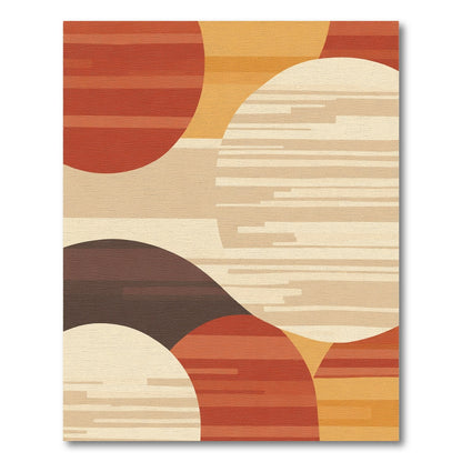 Terracotta Orange Earthy Circles Rug