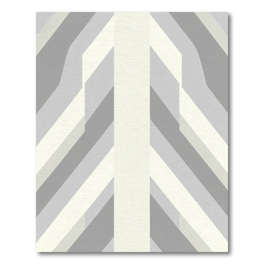 Modern Gray Geometric Band Rug