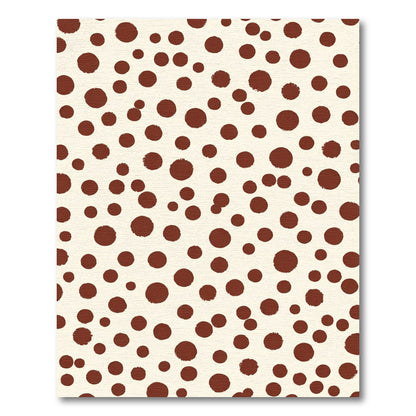 Rich Brown Polka Dots Scattered Rug