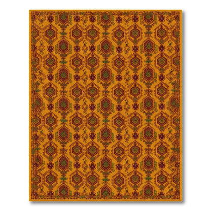Orange Southwestern Hexagon Area Rug