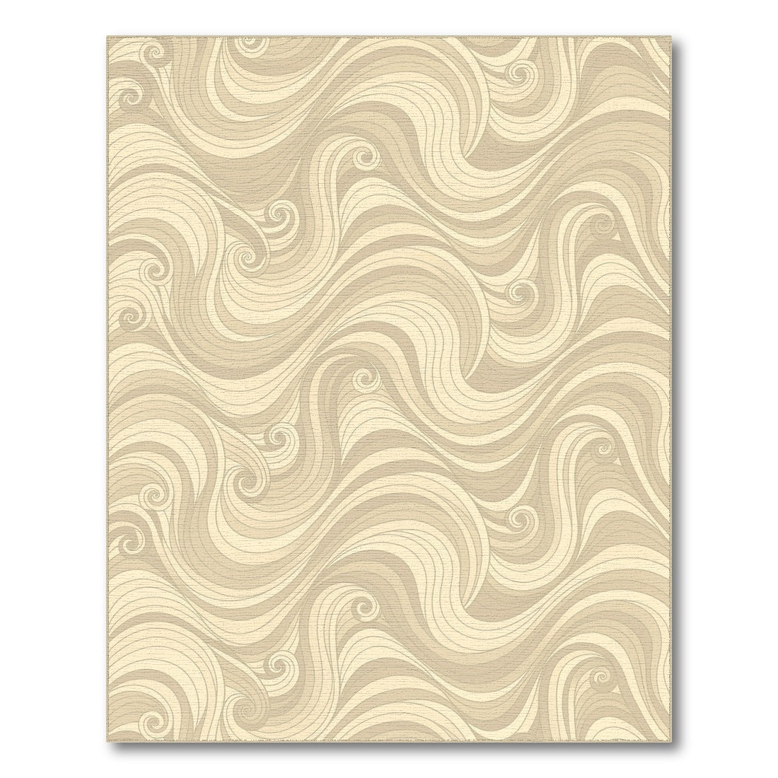Beige Swirl Wave Abstract Area Rug