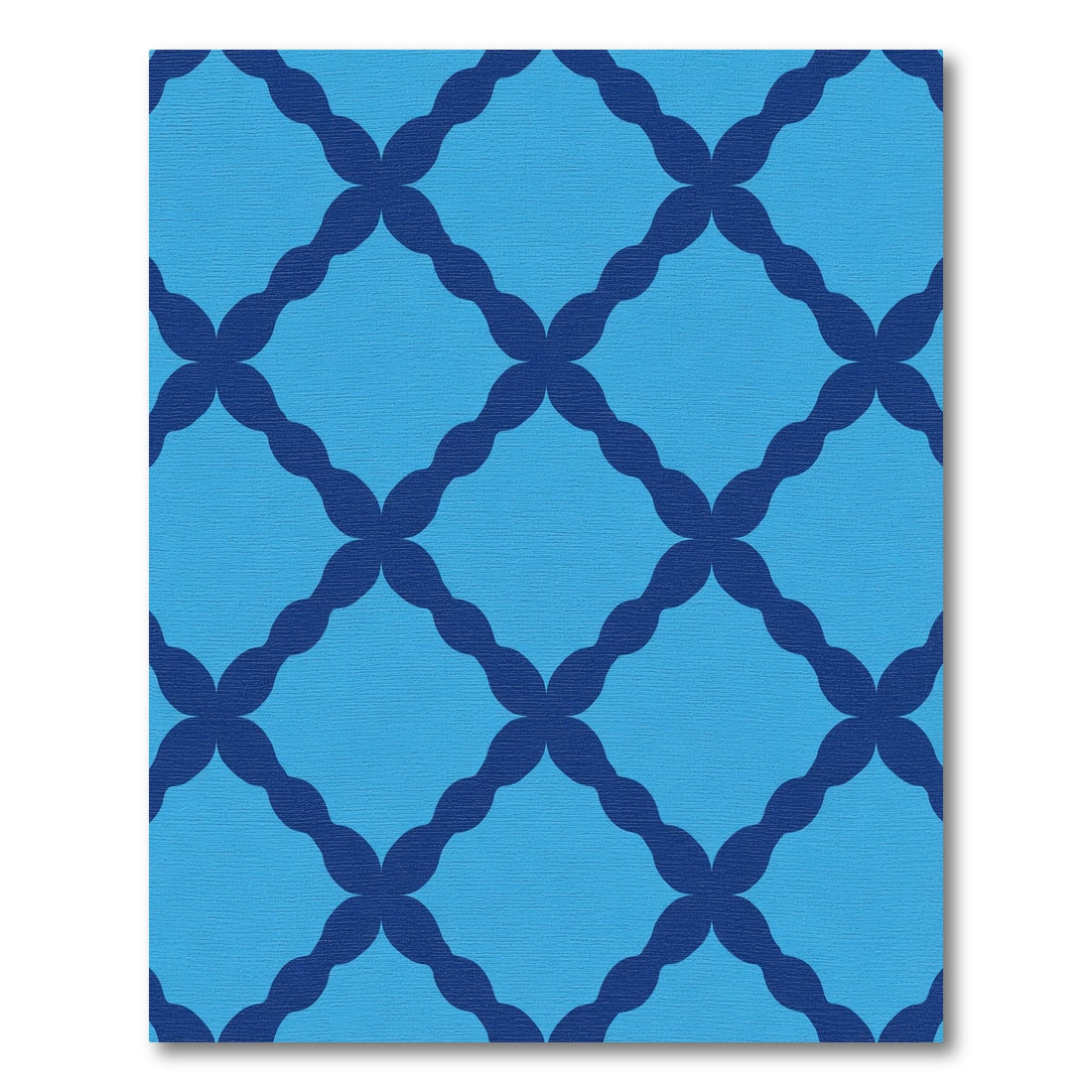 Navy Blue Light Blue Lattice Rug