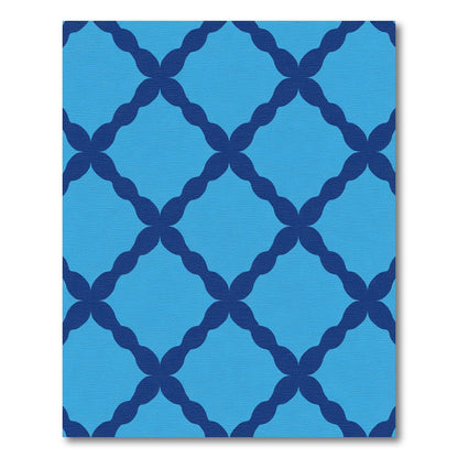 Navy Blue Light Blue Lattice Rug