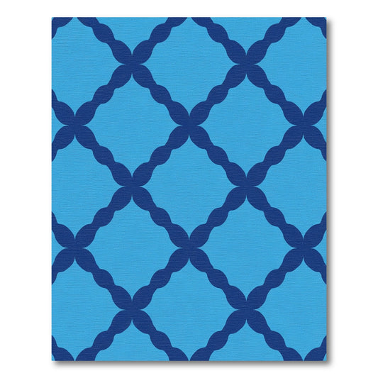 Navy Blue Light Blue Lattice Rug