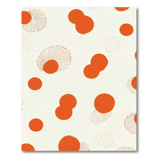Bold Orange Abstract Scattered Shapes Rug