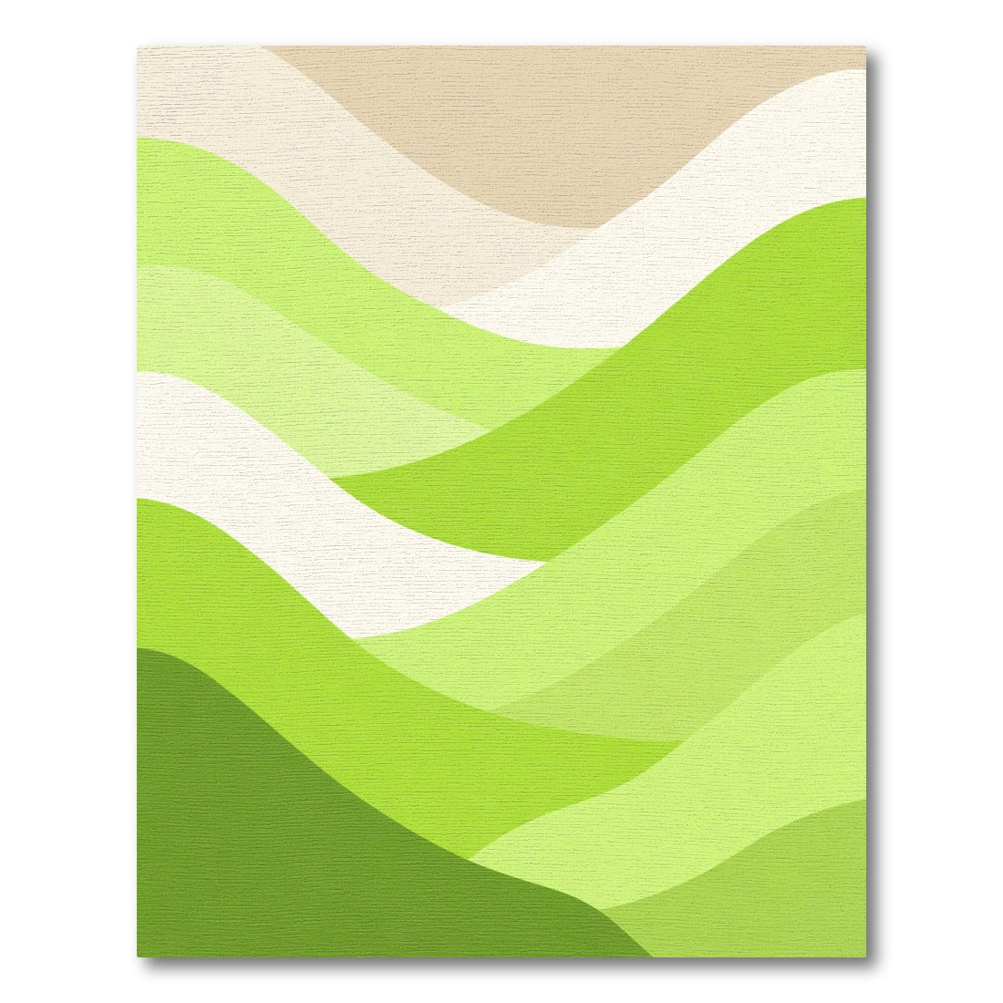 Green And Beige Wavy Layers Rug