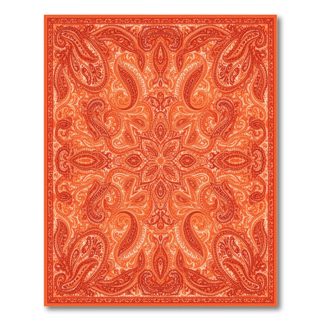 Orange Paisley Vintage Area Rug