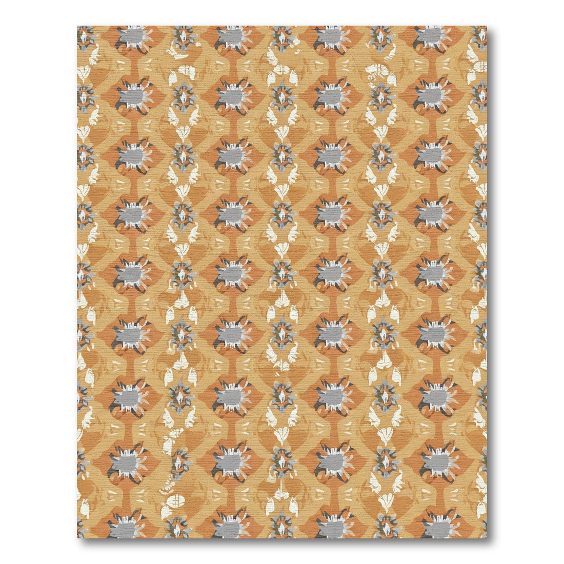 Amber Grey Floral Lattice Rug
