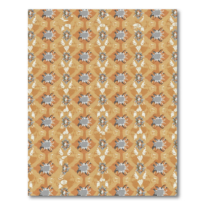 Amber Grey Floral Lattice Rug