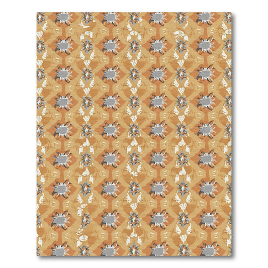 Amber Grey Floral Lattice Rug