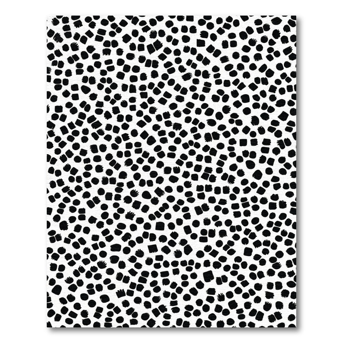 Modern Black White Dot Composition Rug