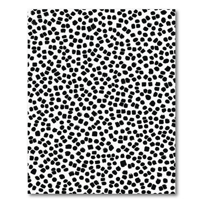 Modern Black White Dot Composition Rug
