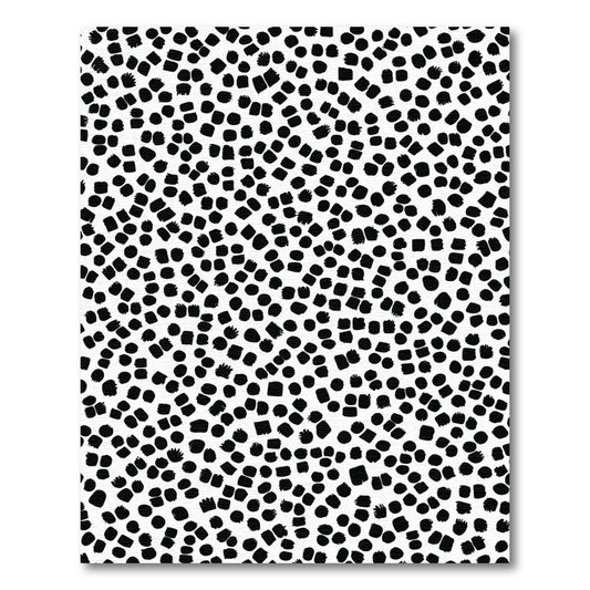 Modern Black White Dot Composition Rug
