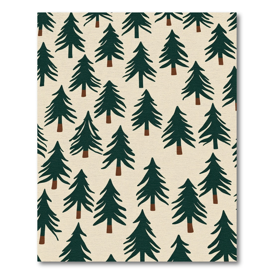 Deep Green Forest Trees Pattern Rug