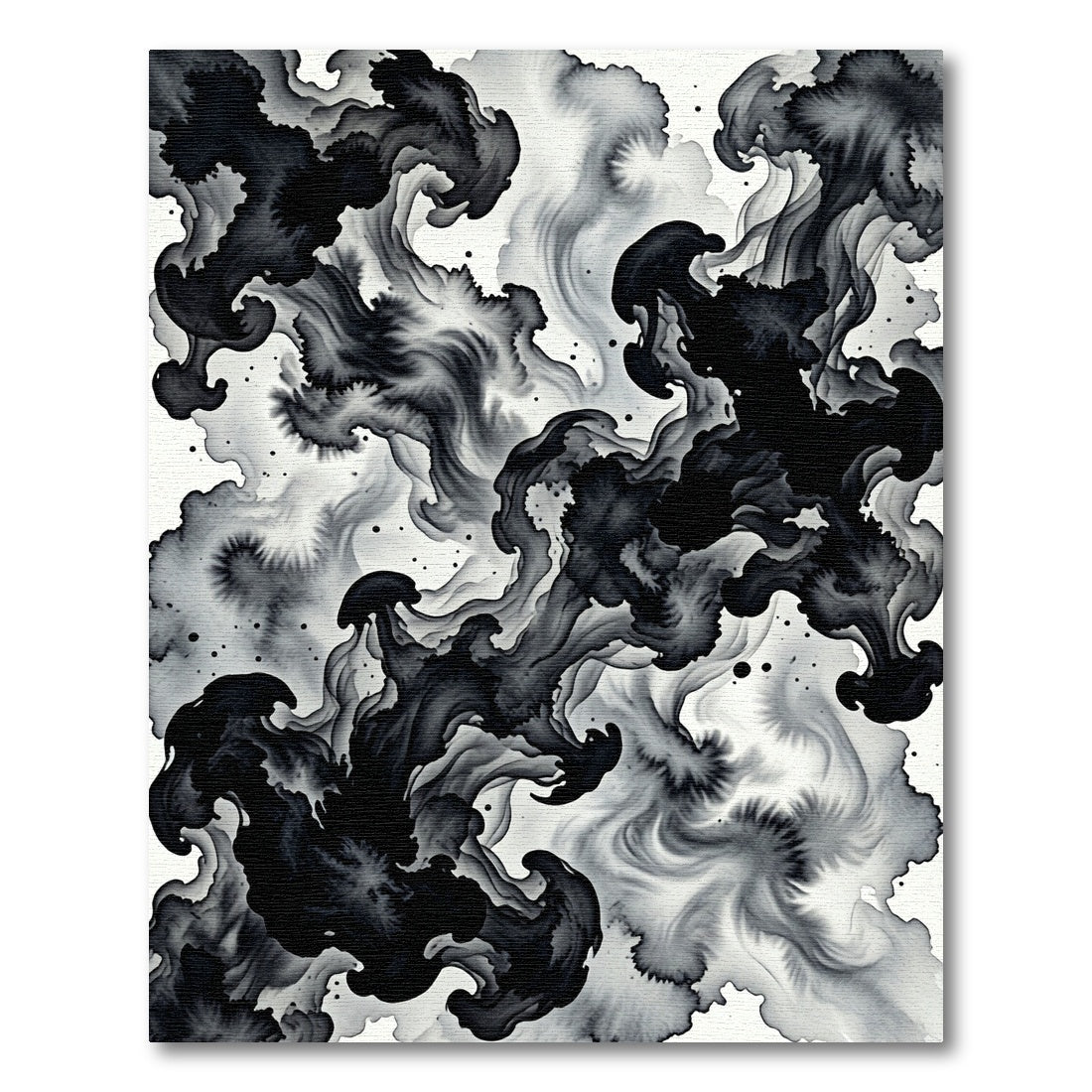 Monochromatic Swirl Ink Cloud Rug