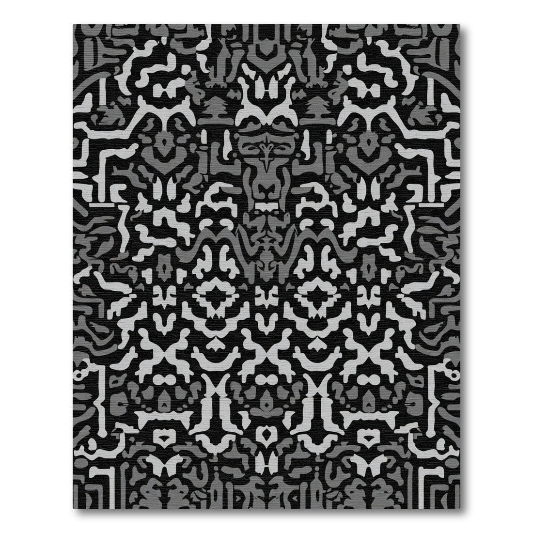 Monochromatic Rhythmic Abstract Overlay Rug