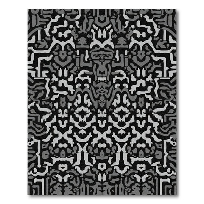 Monochromatic Rhythmic Abstract Overlay Rug