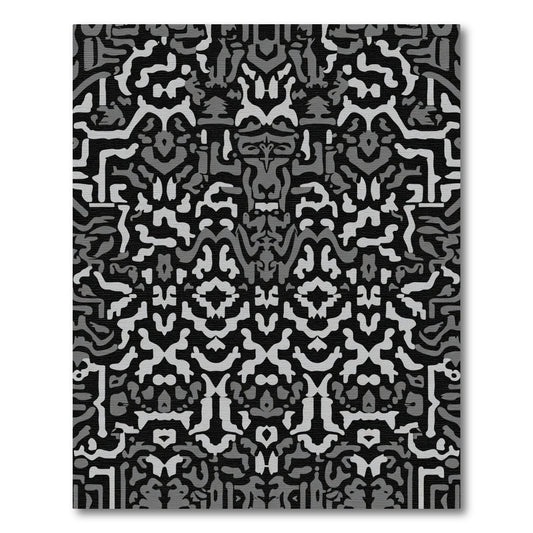 Monochromatic Rhythmic Abstract Overlay Rug