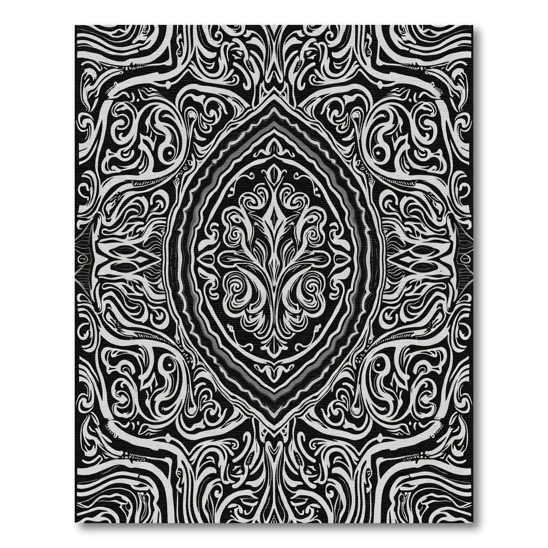 Monochromatic Abstract Organic Swirl Rug