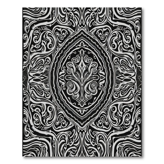 Monochromatic Abstract Organic Swirl Rug