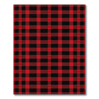 Red Black Checkered Area Rug