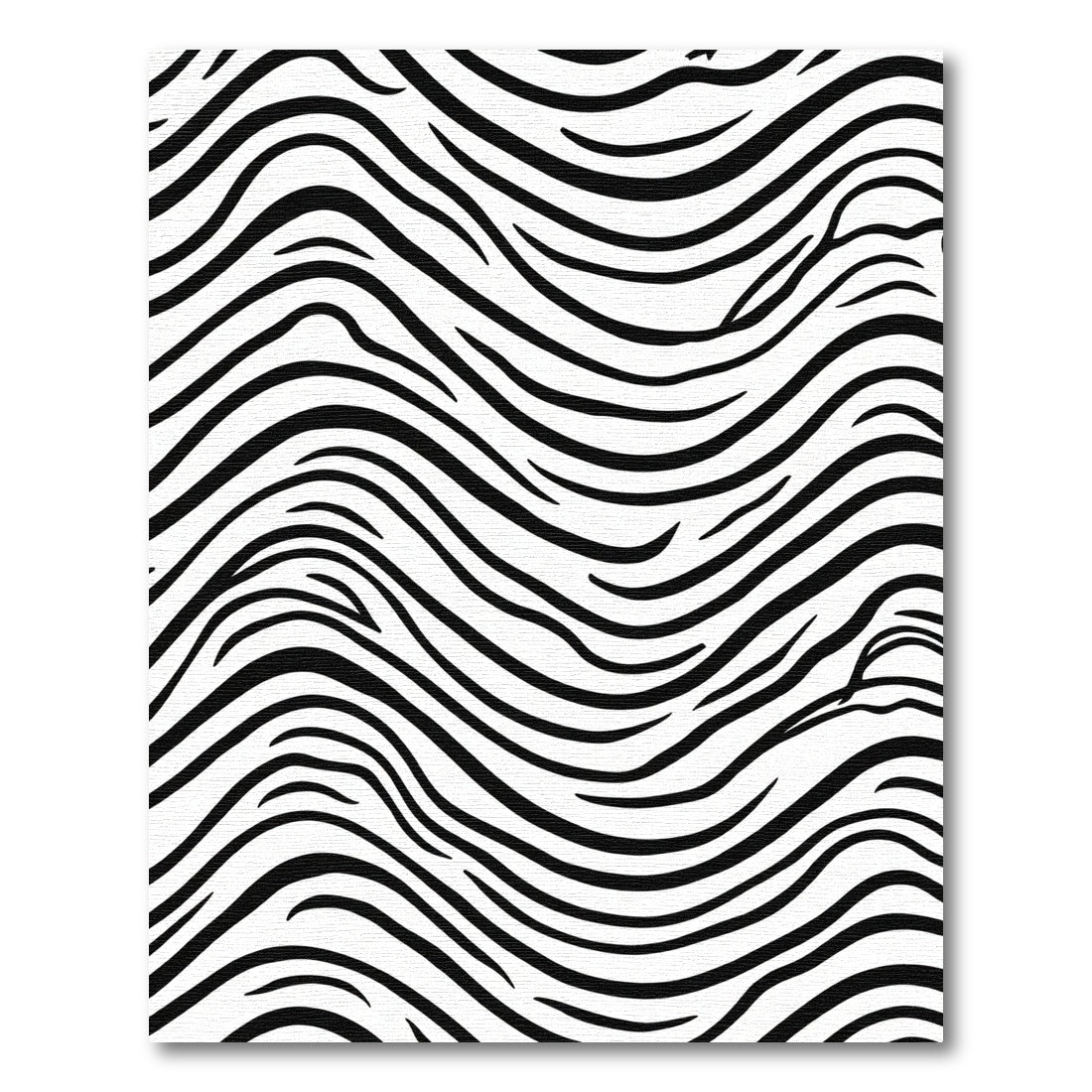 Black White Wavy Stripe Rug