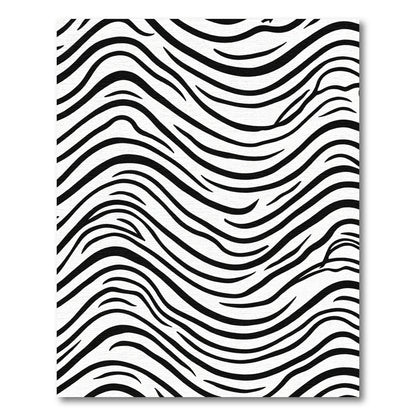 Black White Wavy Stripe Rug