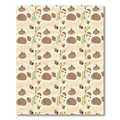 Whimsical Beige Folk Art Garland Rug