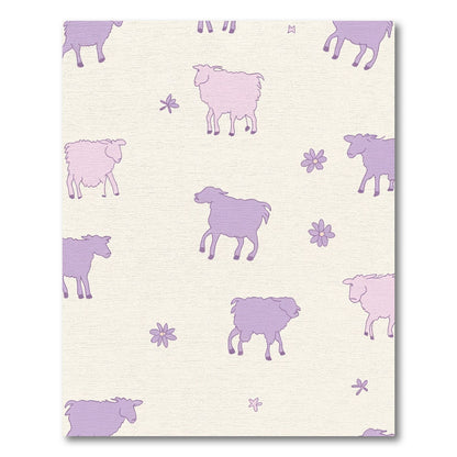 Pastel Lavender Sheep Field Bloom Rug