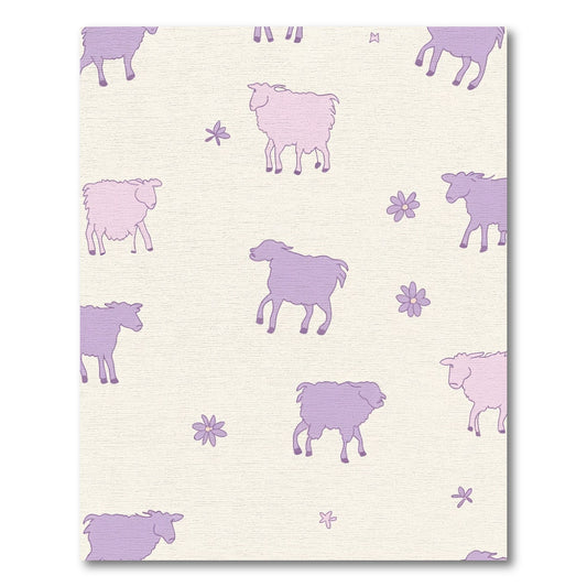 Pastel Lavender Sheep Field Bloom Rug